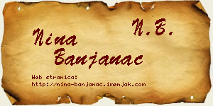 Nina Banjanac vizit kartica